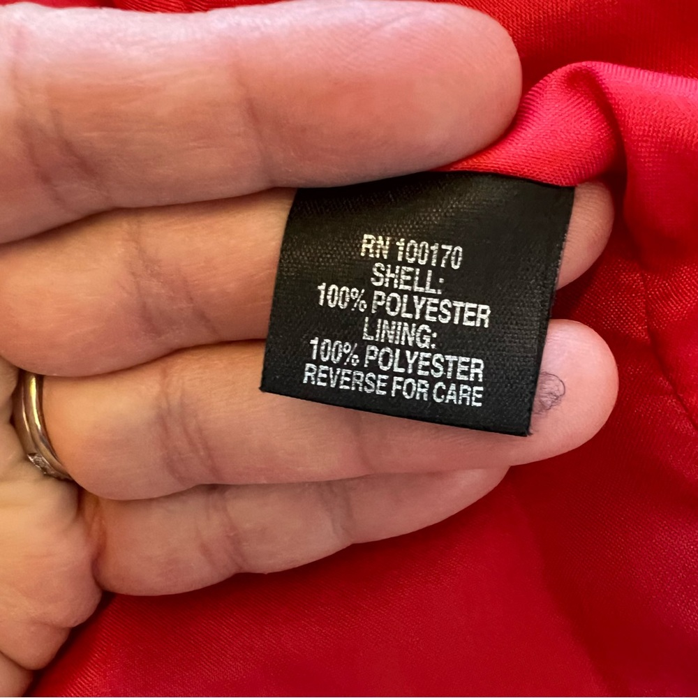 Sandro Red Fuzzy Button Up Teddy Jacket Size Medi… - image 4